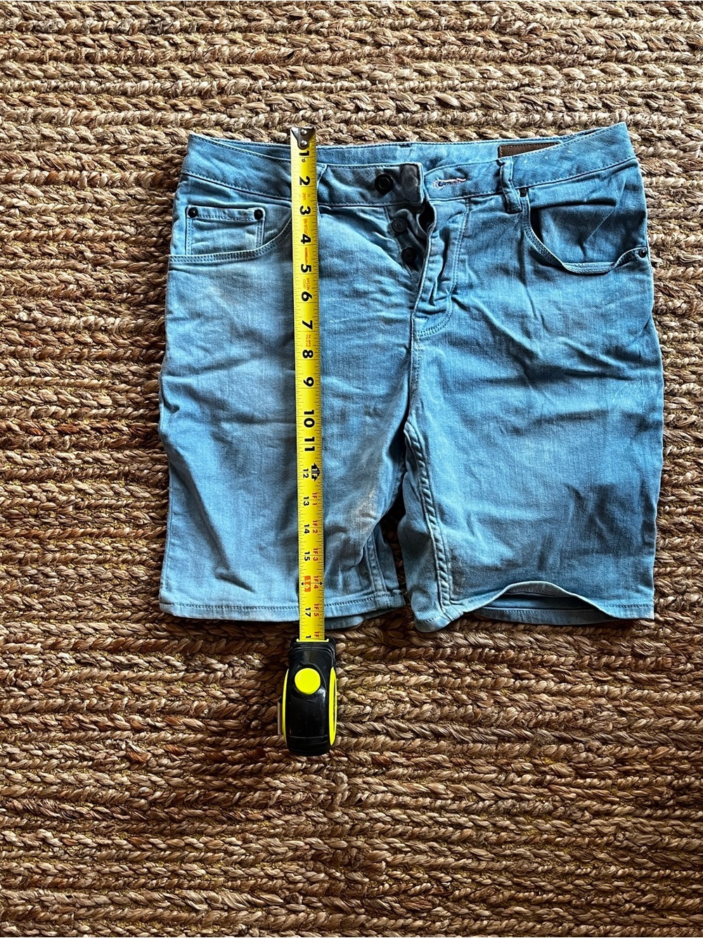 Asos indigo dyed unique shorts.